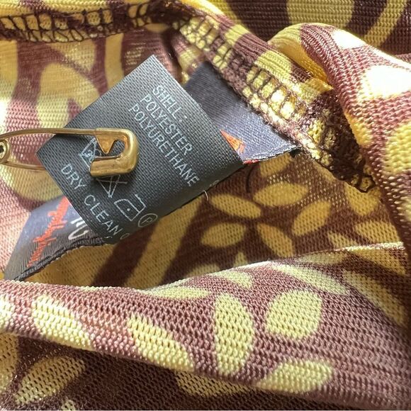 Anac by Kimi Asymmetrical Chic Art-to-Wear Long Paisley V-Neck Mesh Tunic Top XL - Picture 9 of 9